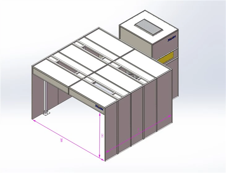 Manual Powder Coating Booth Durable Metal Products Finish Walk-in Type Powder Spraying Booth